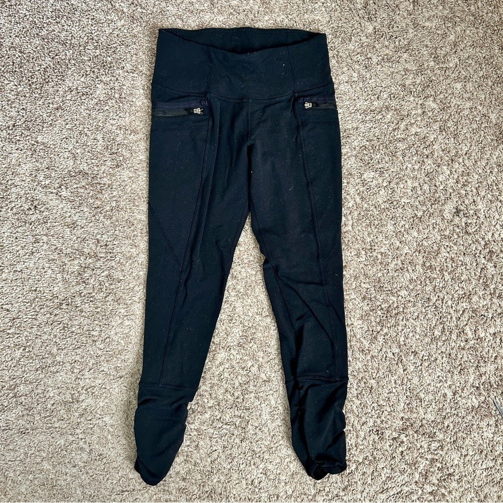 Lululemon Wunder Under High Rise Black‎ Zipper Pocket Leggings Women's